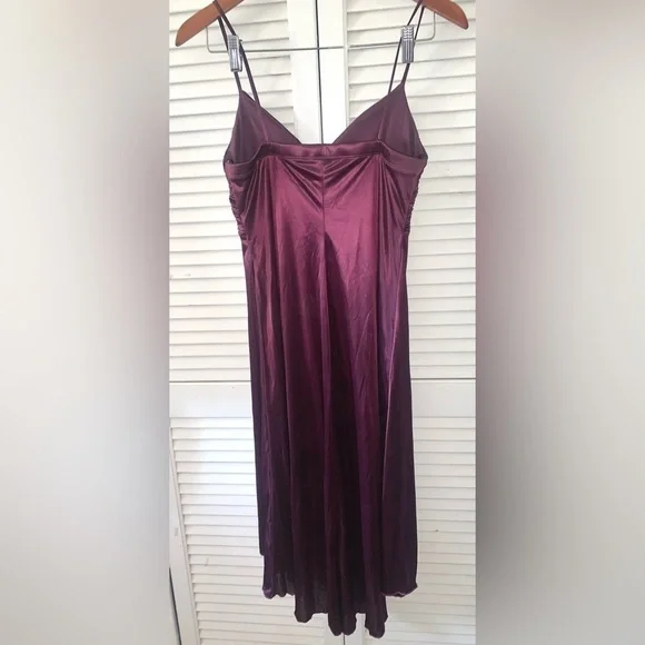 Vintage Deep Purple Midi dress Satiny Medium - Picture 3 of 6